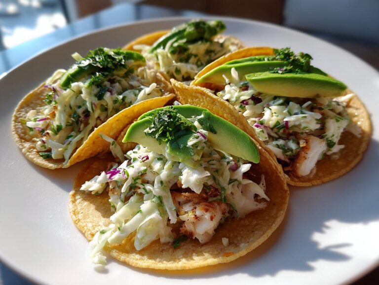 Easy Fish Tacos with Cilantro Lime Slaw