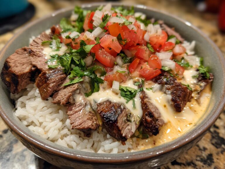 Easy Steak Queso Bowl