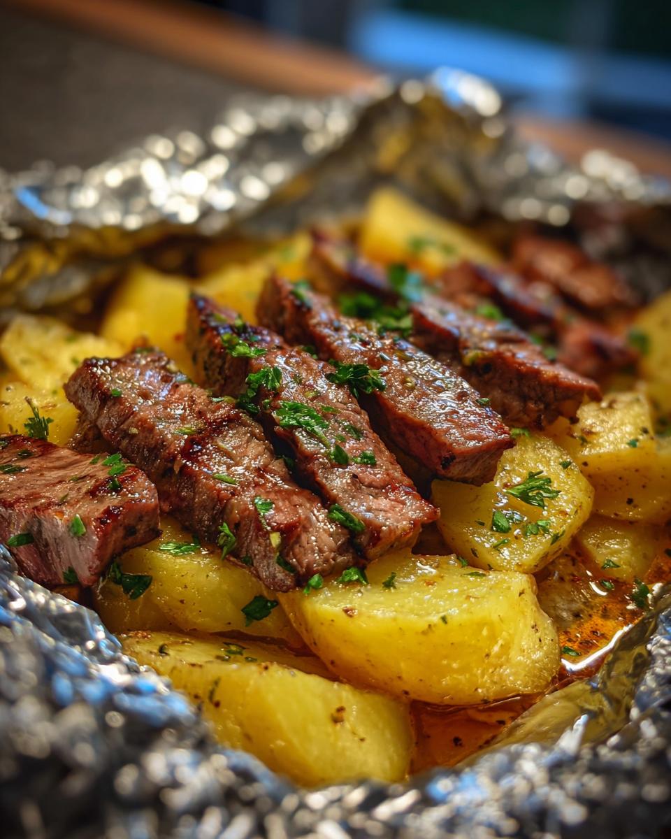 Garlic Herb Steak and Potato Foil Packets - detail 2
