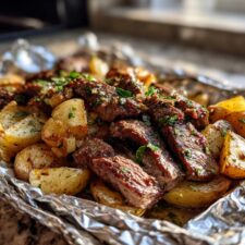 20-Minute Garlic Herb Steak and Potato Foil Packets - Irresistible!
