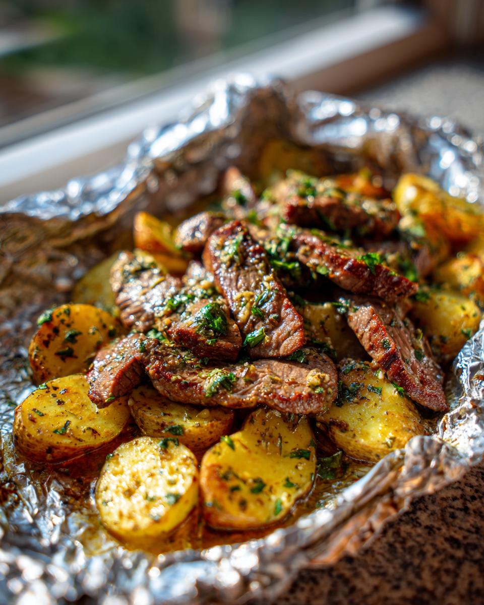 Garlic Herb Steak and Potato Foil Packets - detail 3