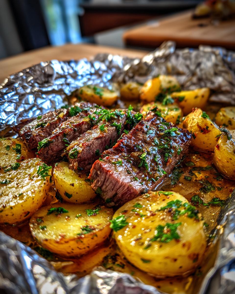 Garlic Herb Steak and Potato Foil Packets - detail 4