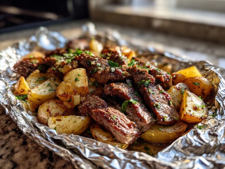 Garlic Herb Steak and Potato Foil Packets