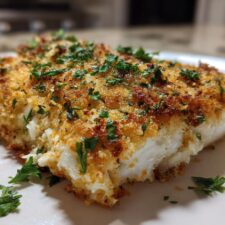 Crispy Garlic Parmesan Crusted Halibut in Just 30 Minutes