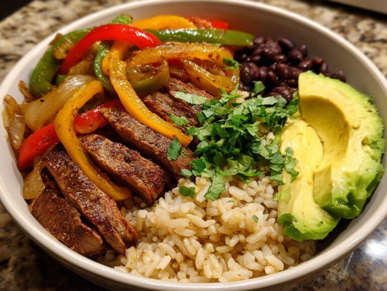 High Protein Steak Fajita Bowl