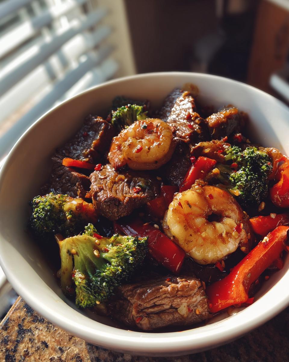 High-Protein Steak and Shrimp Stir-Fry - detail 2