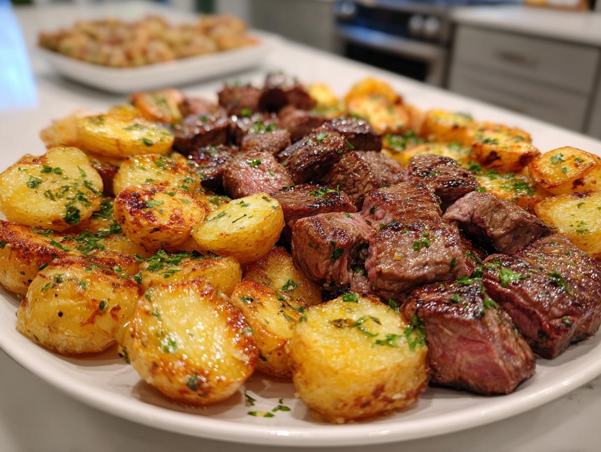 Irresistible Garlic Butter Steak Bites & Potatoes