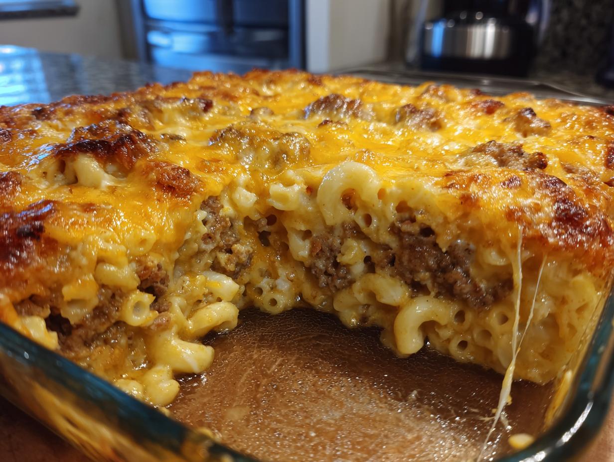 Mac and Cheese Meatloaf Casserole