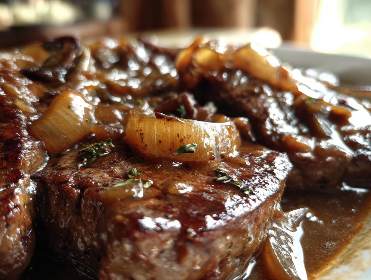 Onion Gravy Smothered Steak Recipe