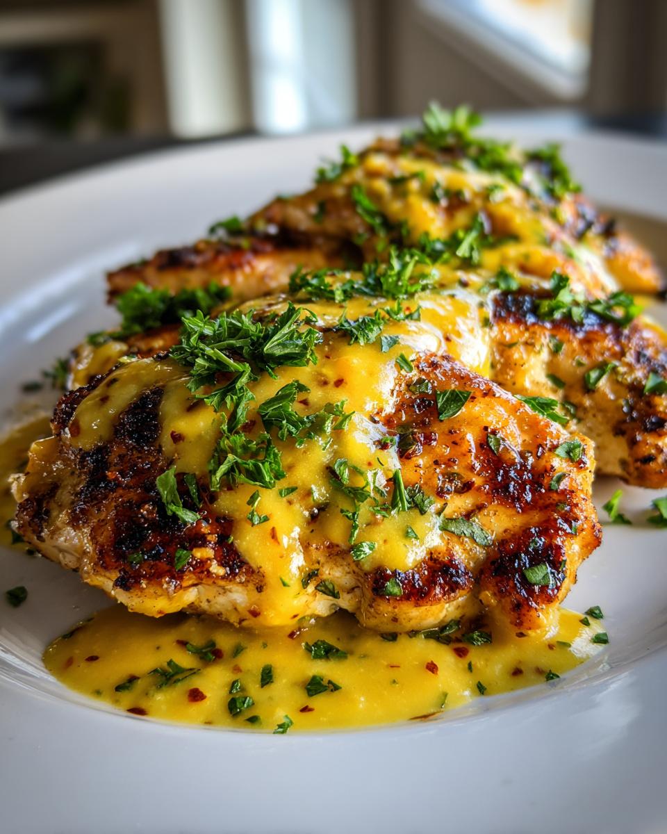 Pan Seared Chicken with zesty Lemon Mustard Sauce - detail 1