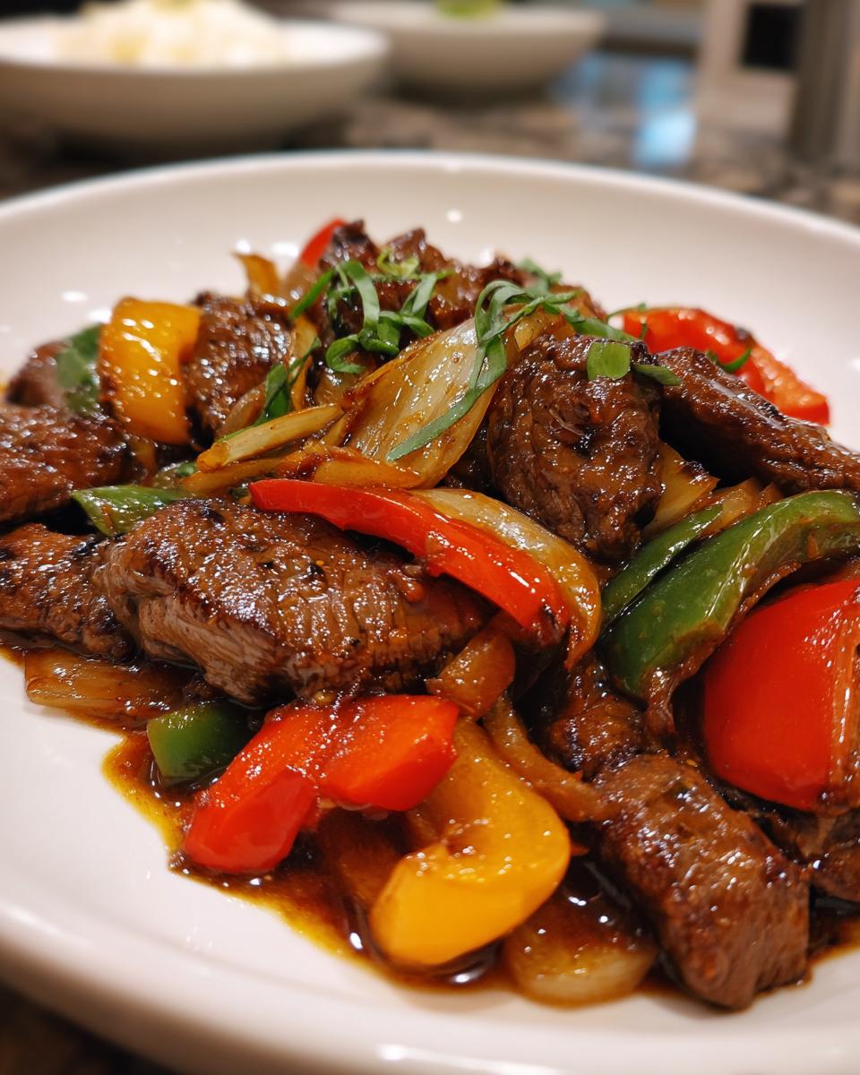 Sizzling Chinese Pepper Steak with Onions - detail 1