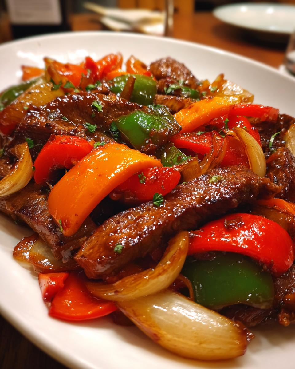 Sizzling Chinese Pepper Steak with Onions - detail 2