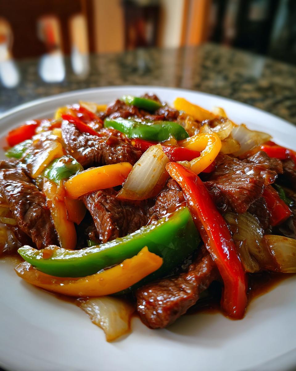 Sizzling Chinese Pepper Steak with Onions - detail 3