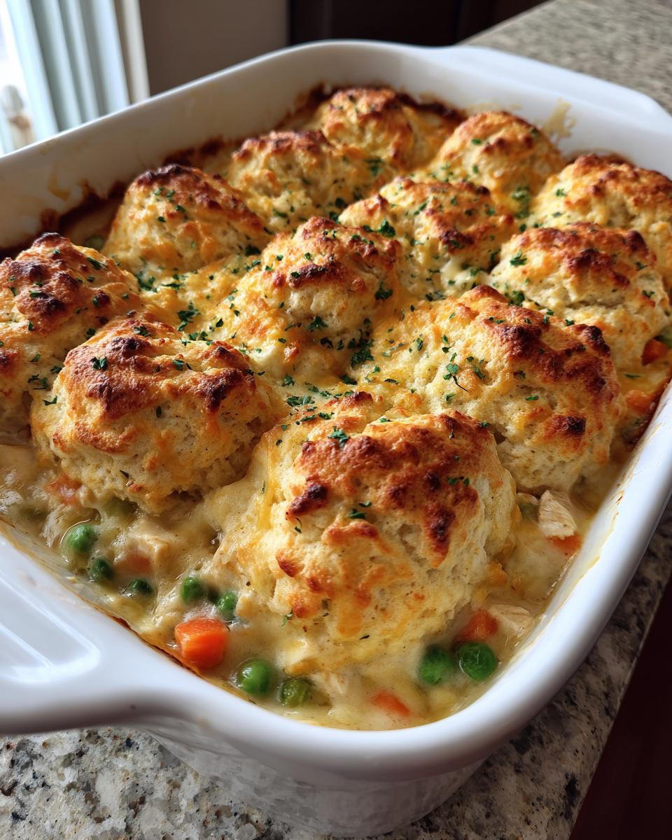 chicken cobbler with cheddar bay biscuit mix - detail 2