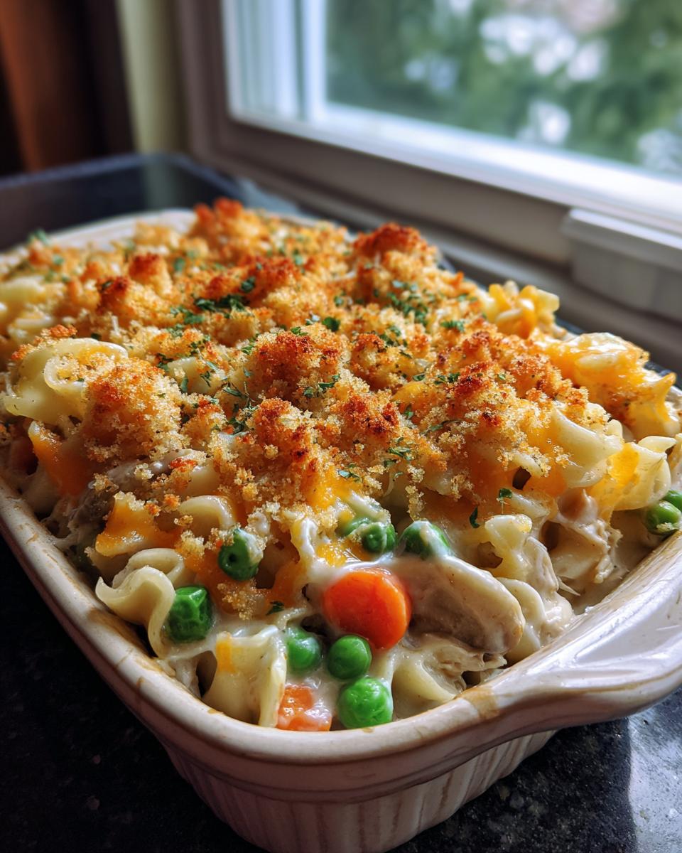 chicken noodle casserole - detail 2