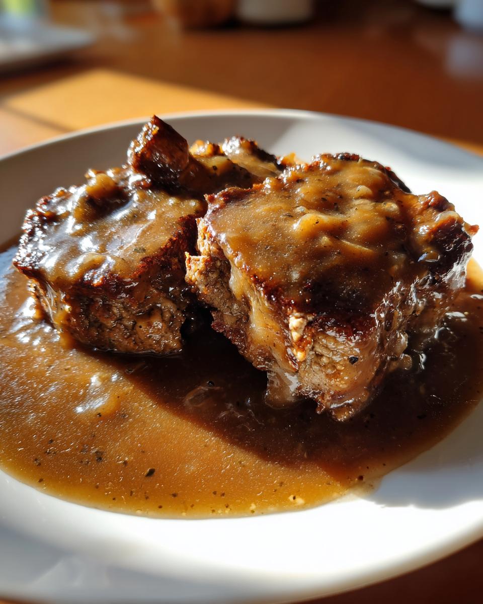 cube steak with gravy - detail 1