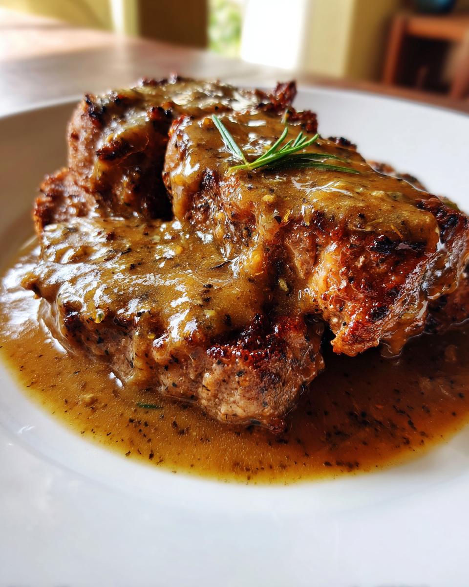 cube steak with gravy - detail 2