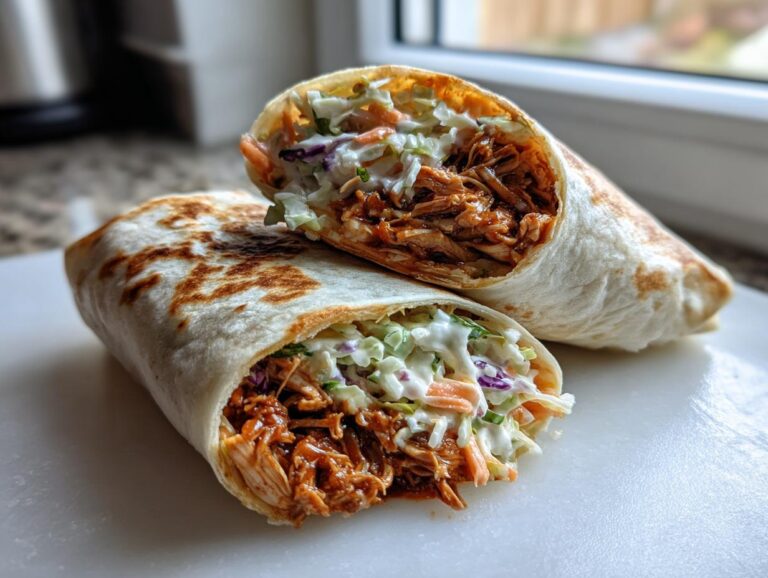 BBQ Chicken Coleslaw Wraps