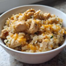 Cheesy Chicken and Rice Skillet