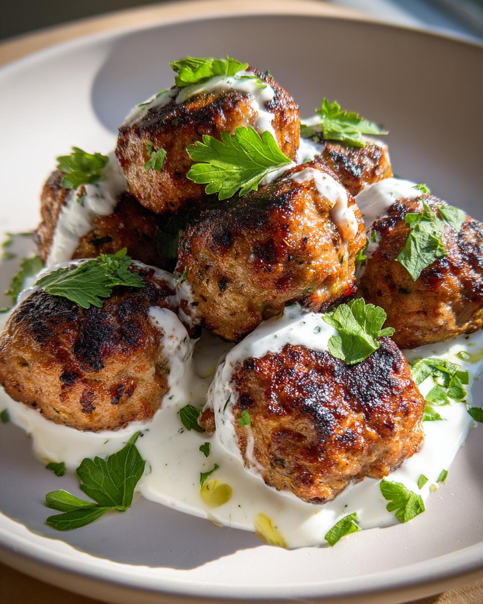 Chicken Kofta with Creamy Garlic Yogurt Sauce - detail 2