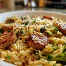 Chicken Sausage and Broccoli Orzo
