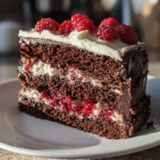 Chocolate Cake with Fresh Raspberries