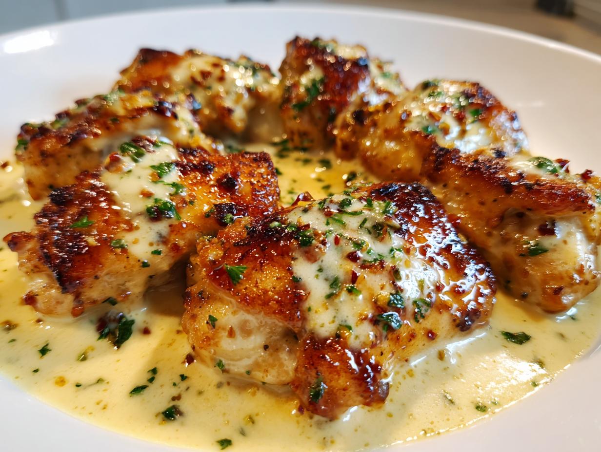 Creamy Oven Baked Chicken Thighs