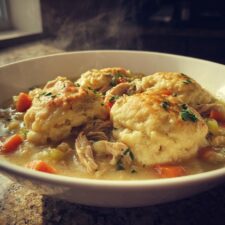 Easy Chicken and Dumplings with Biscuits