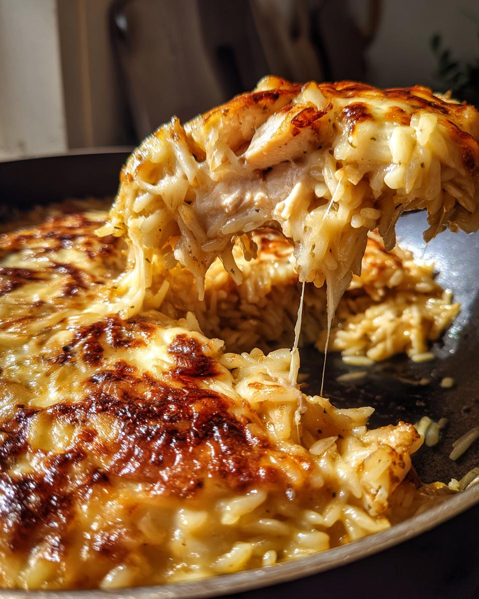 French Onion Chicken Orzo Casserole - detail 2