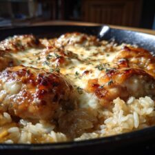 French Onion Chicken Rice Skillet