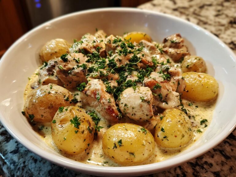 Garlic Parmesan Crockpot Chicken and Potatoes