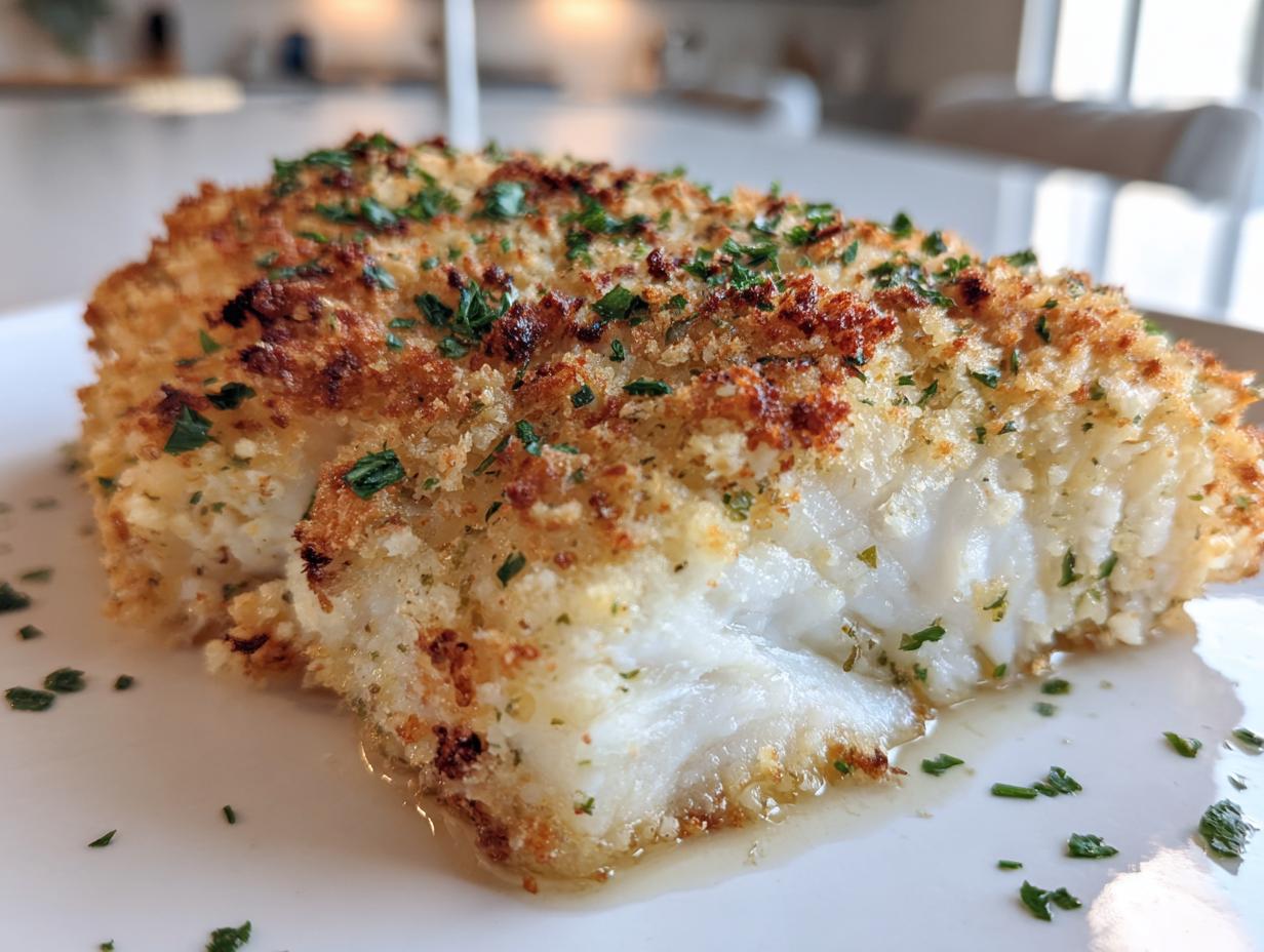 Garlic Parmesan Crusted Halibut