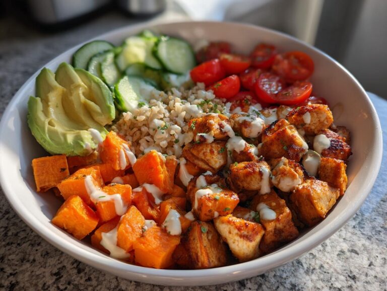 Healthy Chicken & Sweet Potato Rice Bowl