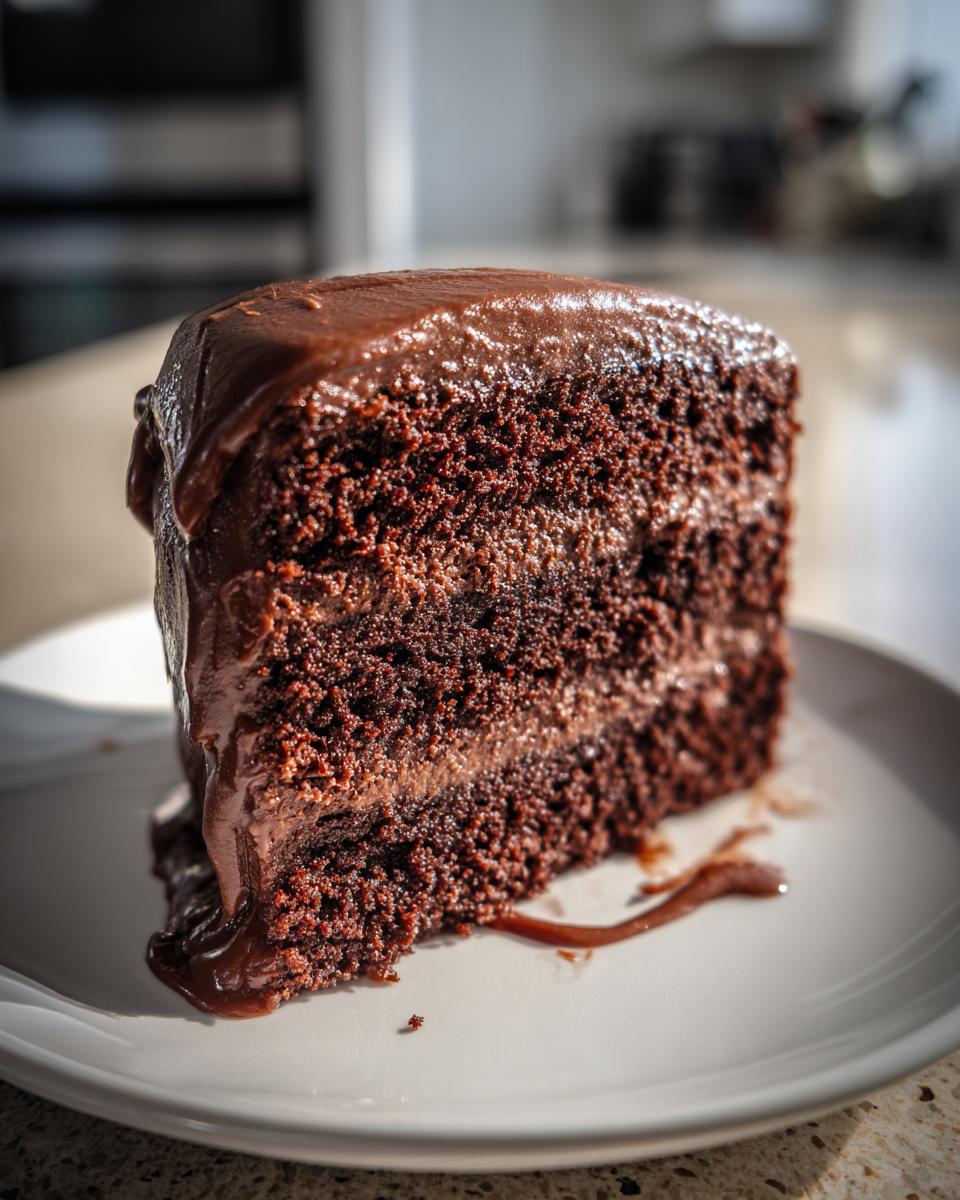 Homemade Chocolate Cake with Chocolate Frosting - detail 1