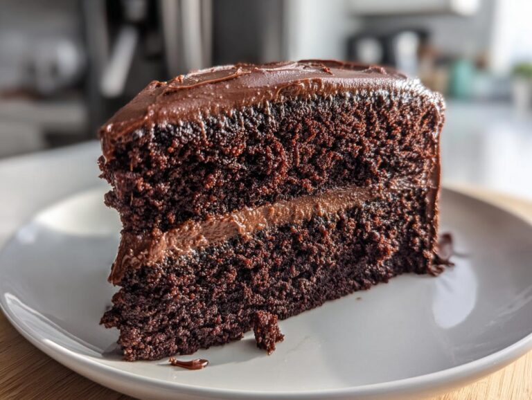 Homemade Chocolate Cake with Chocolate Frosting