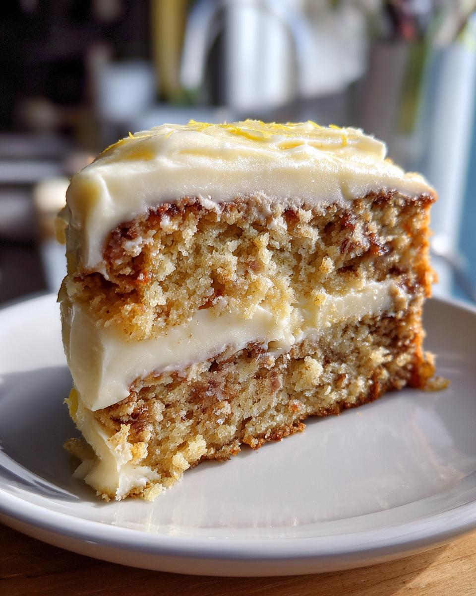 Moist Banana Cake with Tangy Lemon Cream Cheese Frosting - detail 2