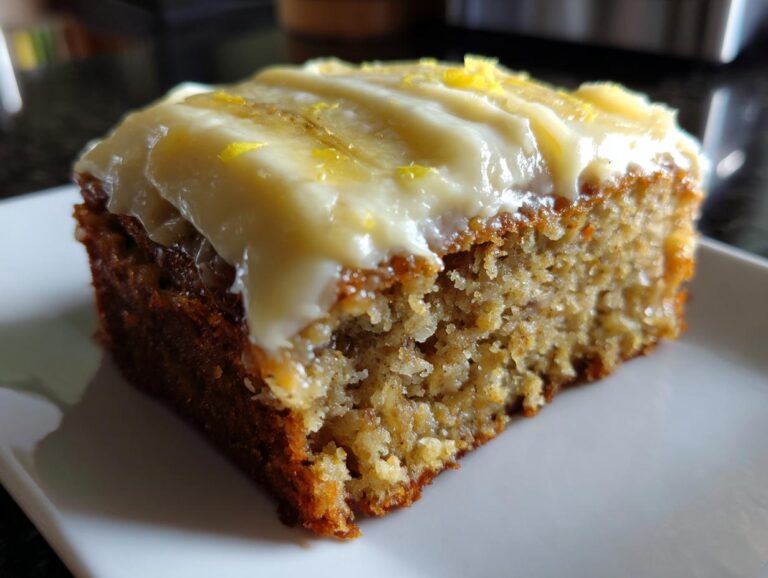 Moist Banana Cake with Tangy Lemon Cream Cheese Frosting