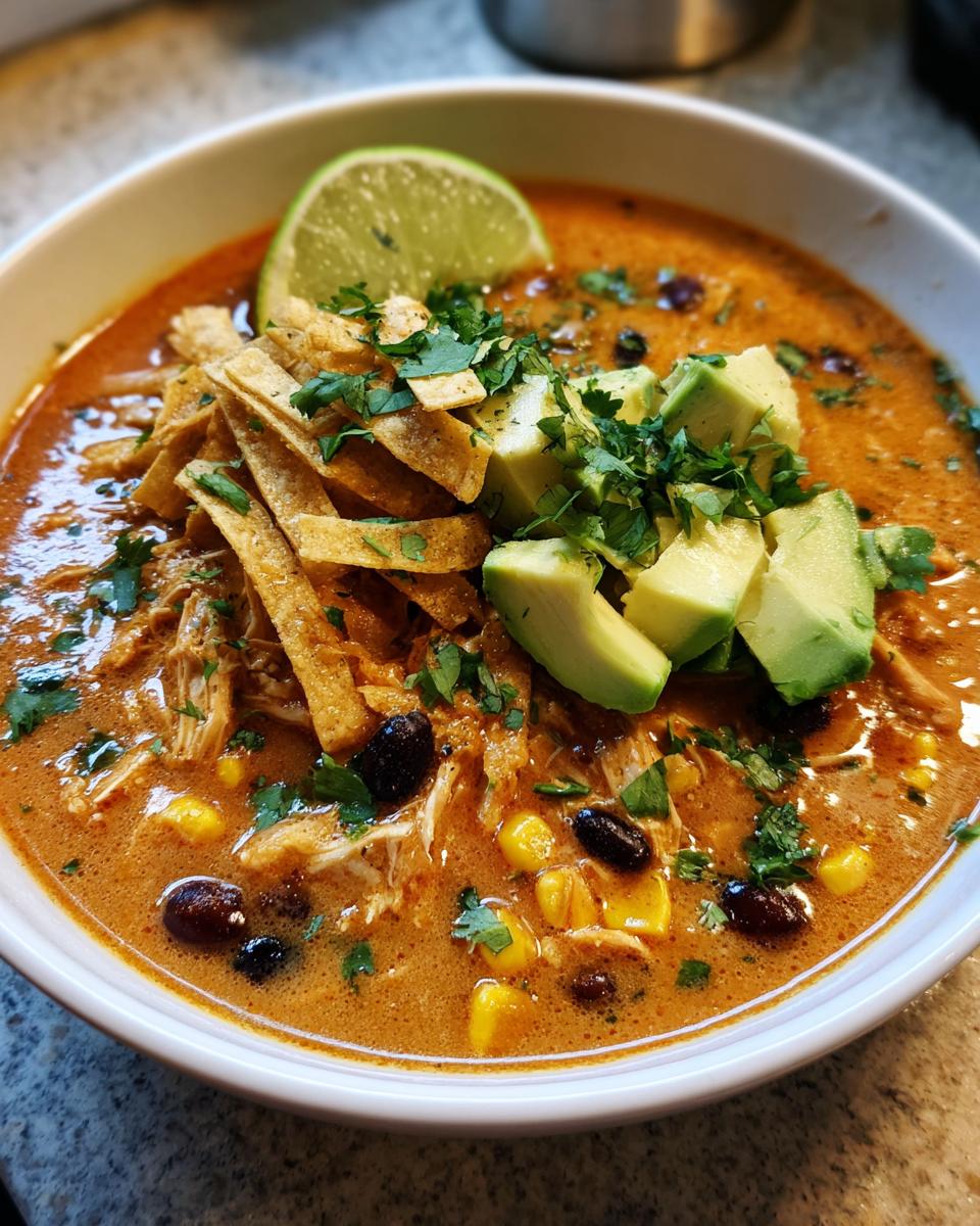 Slow Cooker Creamy Chicken Tortilla Soup - detail 2