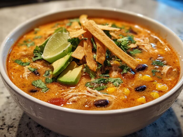Slow Cooker Creamy Chicken Tortilla Soup