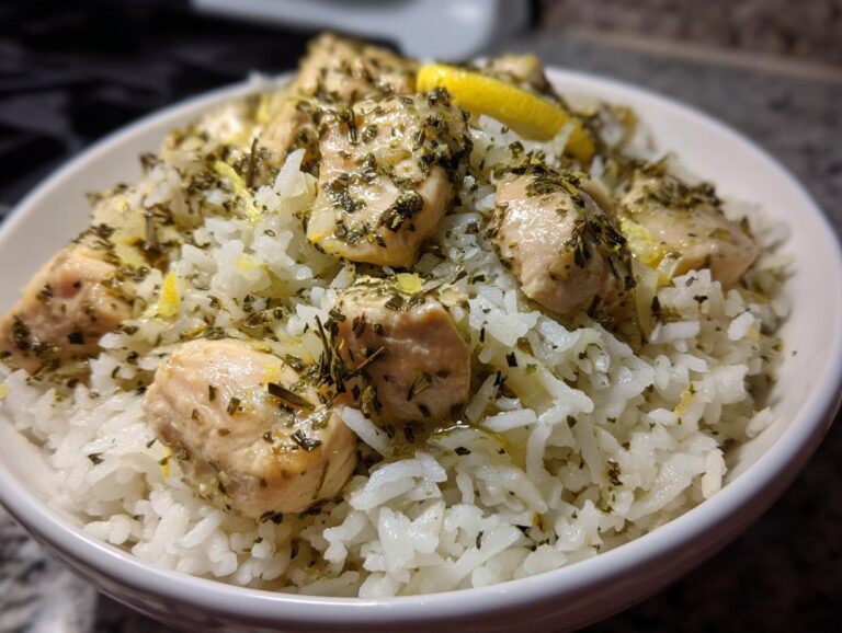 Slow Cooker Lemon Herb Chicken and Rice