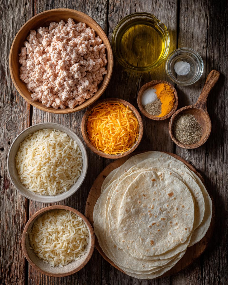 Cheesy Ground Chicken and Rice Burritos - detail 1