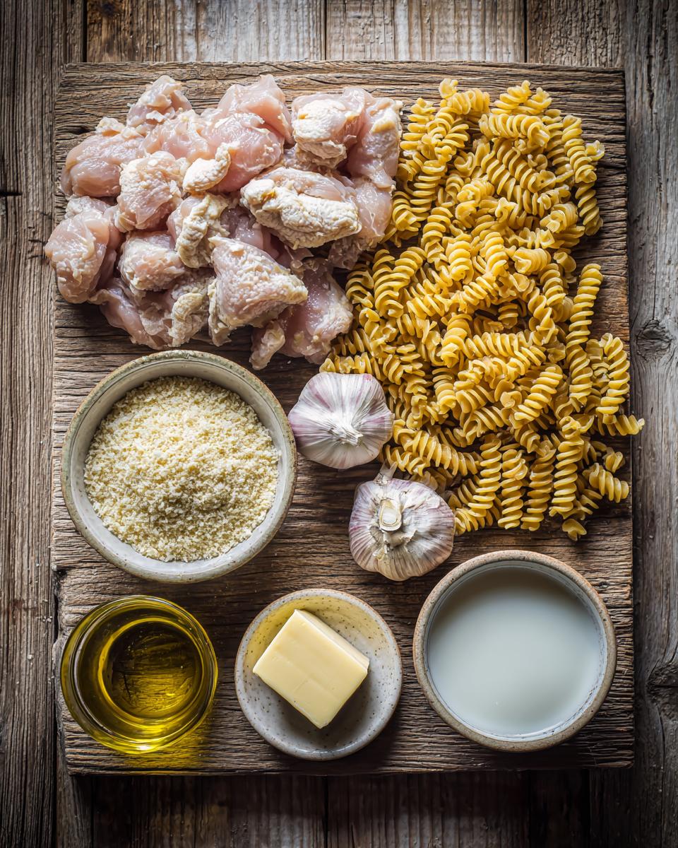 Garlic Parmesan Chicken Bites with Creamy Rotini - detail 1