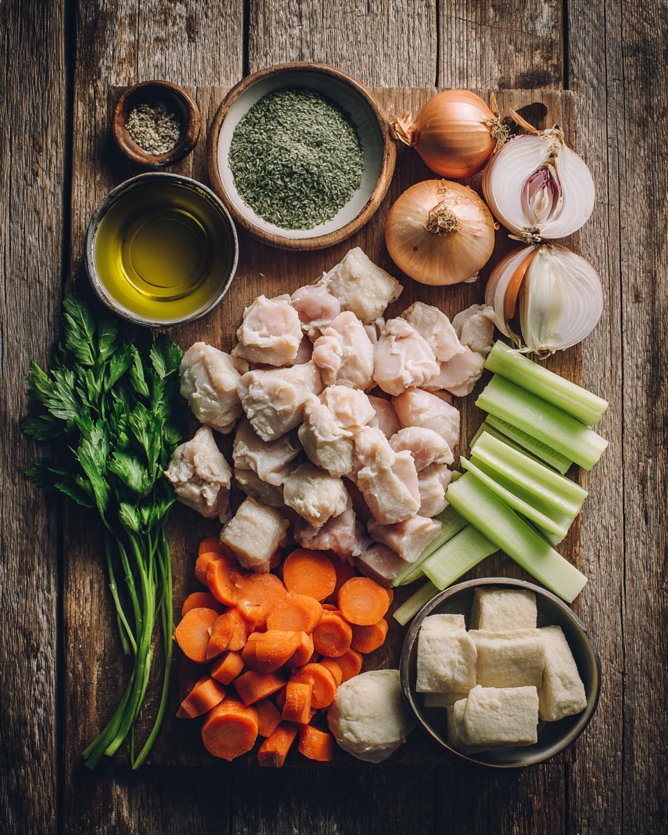 One Pot Chicken Dumpling Soup with refrigerated biscuit dough - detail 1