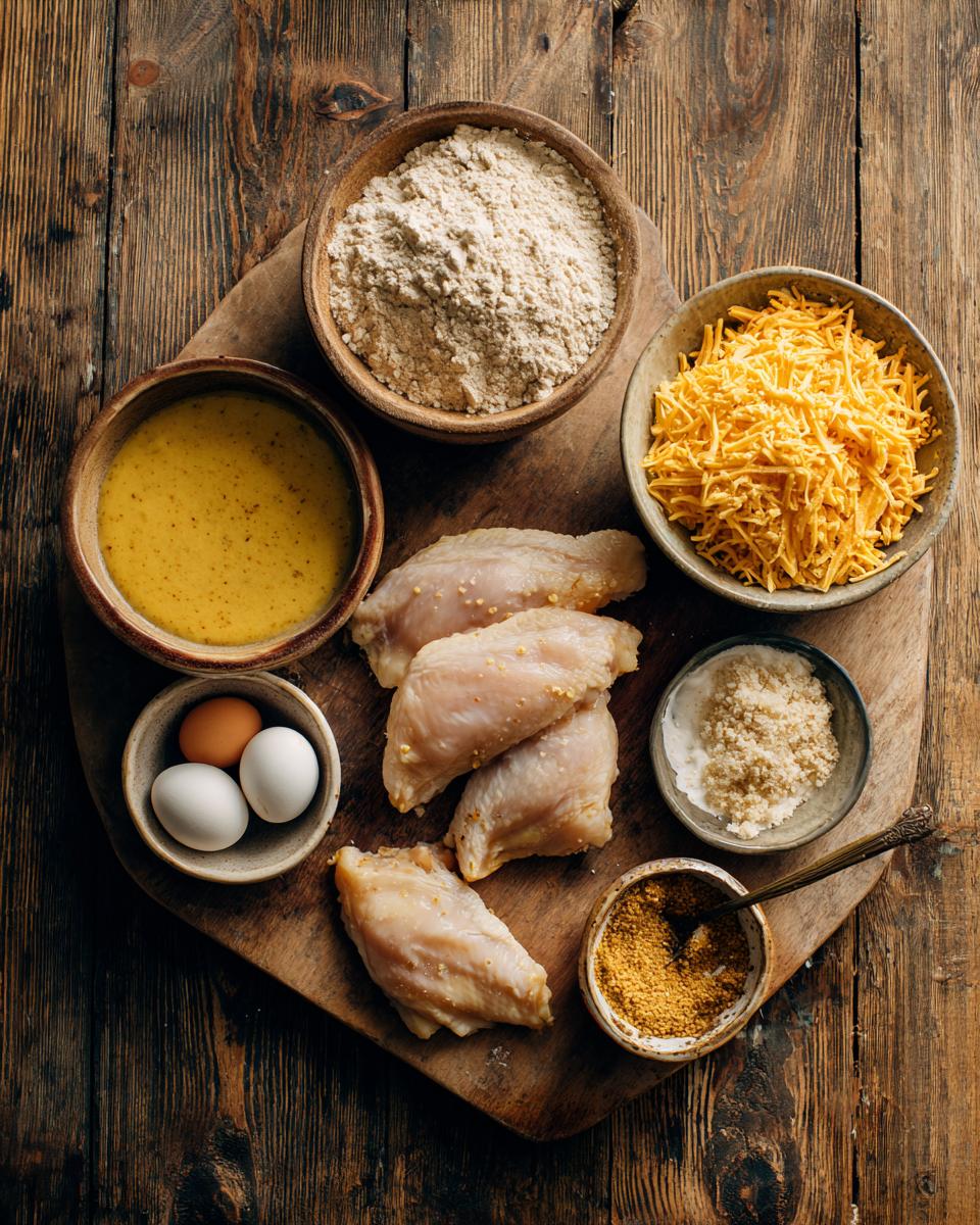 Pretzel Chicken with Mustard-Cheddar Sauce - detail 1