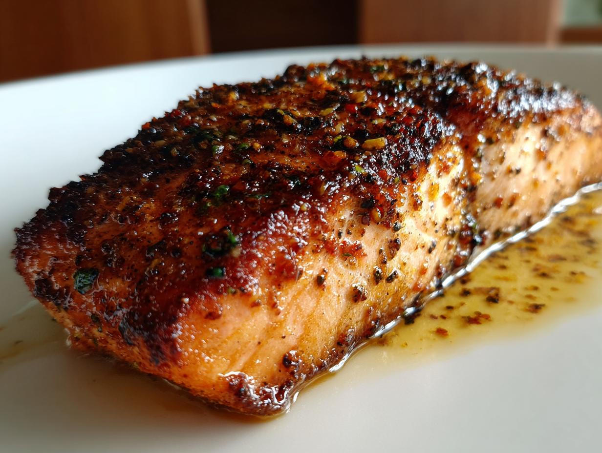 Blackened Salmon with Butter Sauce