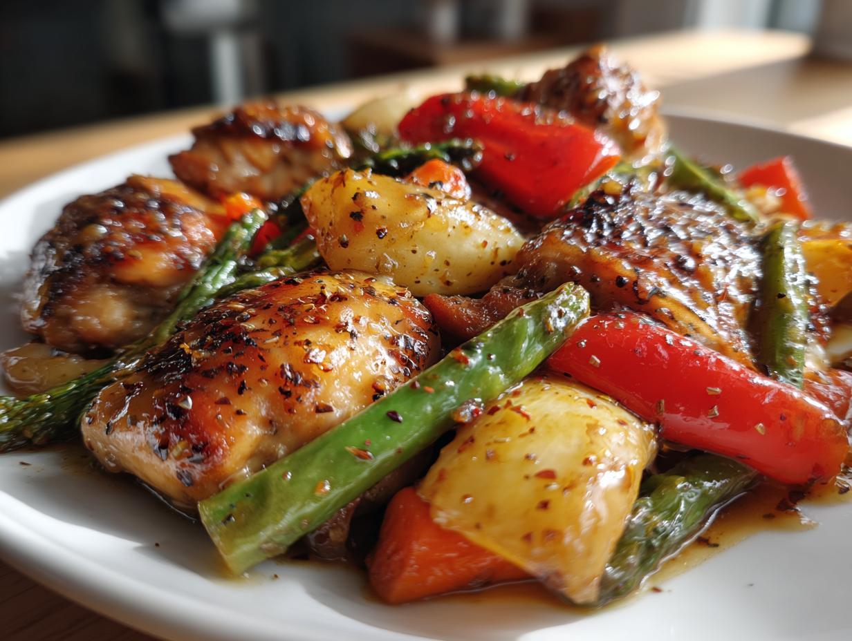 Honey Mustard Sheet Pan Chicken & Vegetables