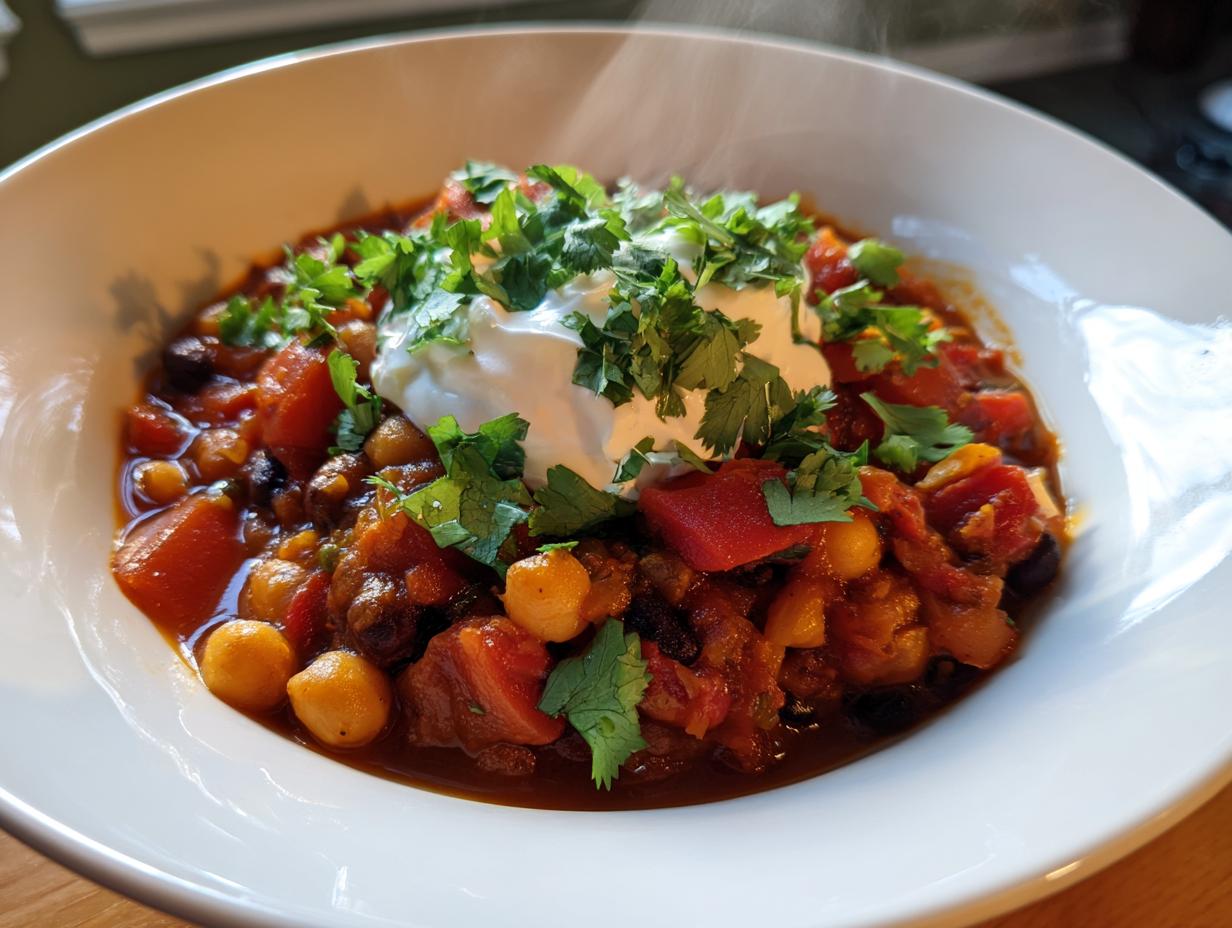 Slow Cooker Vegetarian Chili with Chickpeas