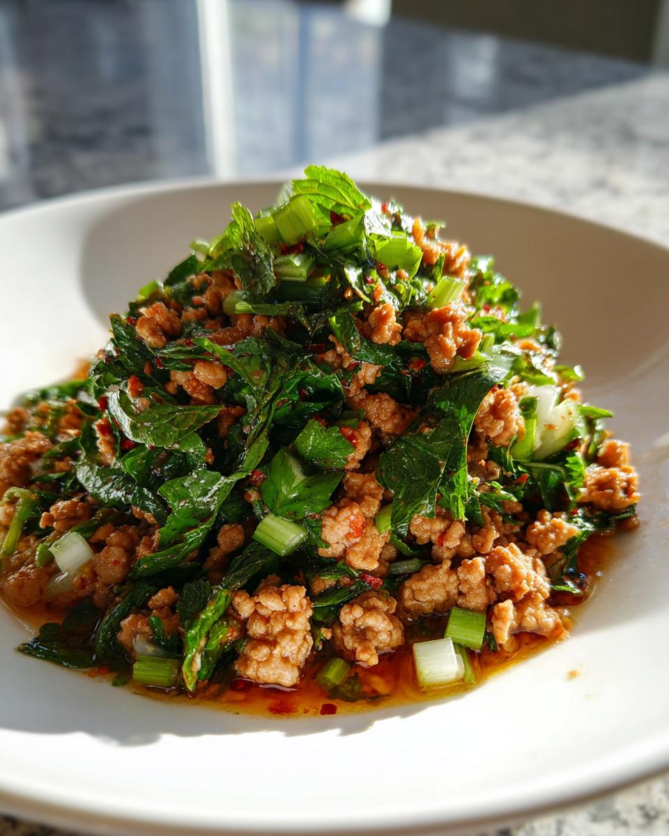 Turkey Larb (Thai Meat Salad) - detail 2