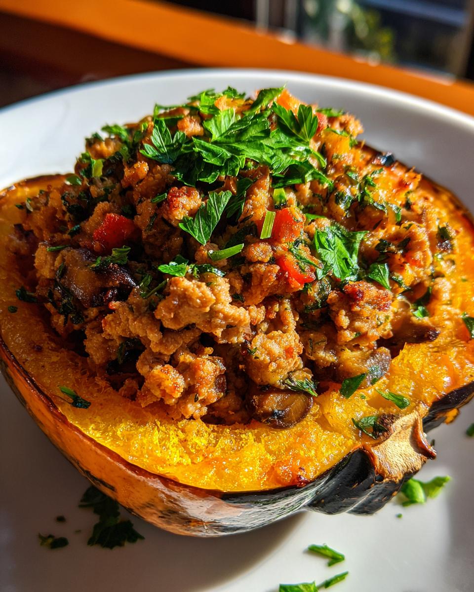 Turkey Stuffed Acorn Squash - detail 2