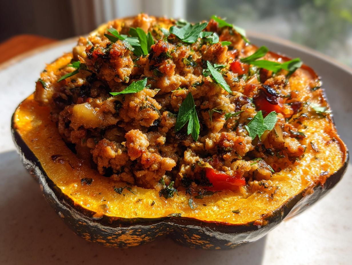 Turkey Stuffed Acorn Squash